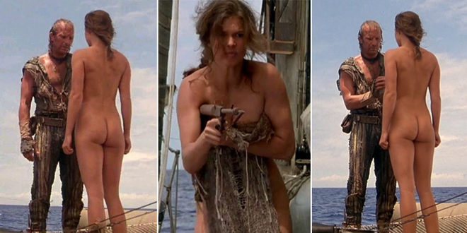 Jeanne Tripplehorn completamente desnuda ensena el culo en Waterworld